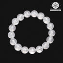 Natural Himalayan Clear Quartz Beaded Bracelet – Rainbow White Crystal Round Beads for Women