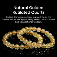 Natural Golden Rutilated Quartz Beaded Bracelet – Minimalist Luxury Design for Women