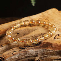 Natural Golden Rutilated Quartz Beaded Bracelet – Minimalist Luxury Design for Women