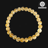 Natural Golden Rutilated Quartz Beaded Bracelet – Minimalist Luxury Design for Women