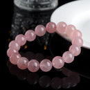 Natural Madagascar Rose Quartz Beaded Bracelet – Genuine Pink Gemstone Jewelry