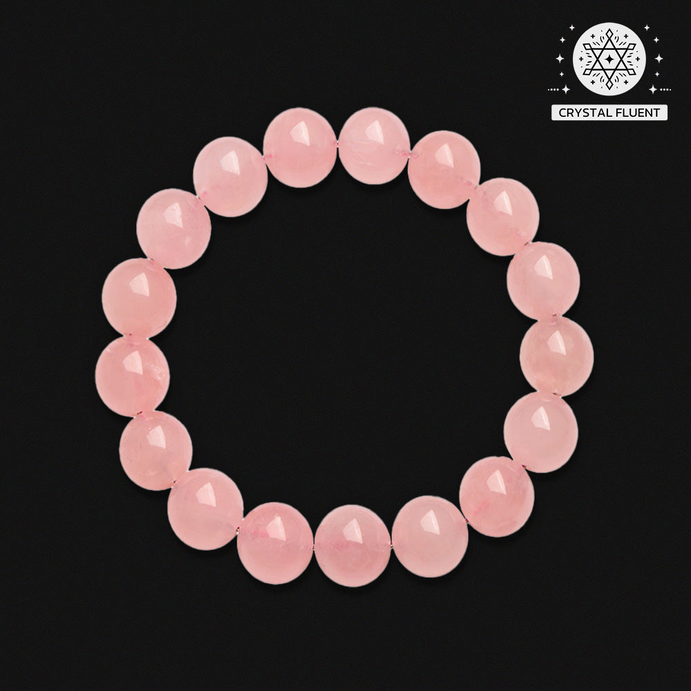 Natural Madagascar Rose Quartz Beaded Bracelet – Genuine Pink Gemstone Jewelry