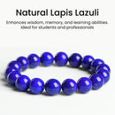 Natural Lapis Lazuli Beaded Bracelet – Genuine Afghan Blue Gemstone Jewelry for Men and Women