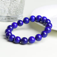 Natural Lapis Lazuli Beaded Bracelet – Genuine Afghan Blue Gemstone Jewelry for Men and Women