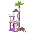 WeCharmer Cat Tree / Tower for Indoor with Green Leaves, Cat Condo Cozy Plush House with Hang Ball,  Pet Furniture with Scratching Posts cat  tree