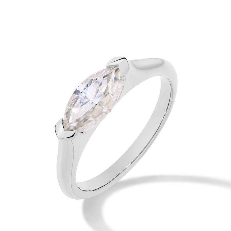 1CT Marquise Shape Synthetic Moissanite Ring 925 Sterling Silver Rings Daily Wear Birthday Present Fine Jewelry R135