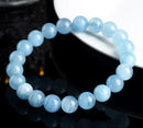 Natural Aquamarine Beaded Bracelet – Minimalist Design for Women