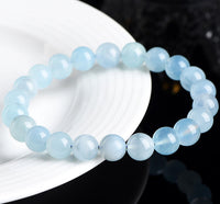 Natural Aquamarine Beaded Bracelet – Minimalist Design for Women