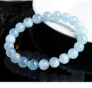 Natural Aquamarine Beaded Bracelet – Minimalist Design for Women