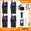 BAOFENG Radio K5PLUS 10W Max Power Long Range Handheld Ham Radio, Rechargeable Walkie Talkie Long Range Two Way GMRS Radio with NOAA Weather Alert Copy Frequency USB-C Charginng Emergency Survival Gear Audio