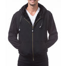 PROCLUB Men's Heavyweight Hooded Pile Jacket PRO CLUB Classic Soft Fur-Insulated Jacket Casual Fur Hoodie Full Zip Jackets Hip Hop Harem Black Gray