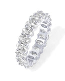 PAVOI Eternity Ring Oval Cubic Zirconia Love Ring - 14K Gold Plated Stackable Rings for Women - Trendy Wedding Ring - Gold Rings for Women