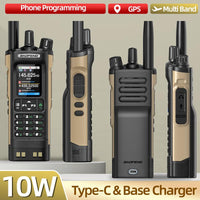 1/2PCS BAOFENG UV32 GPS Ham Radio Walkie Talkie 10W APP Programming Wireless Copy Frequency Rechargeable uv32 Multi Band 2500mAh UV-32 uv-32 Type-C AM FM NOAA Radio
