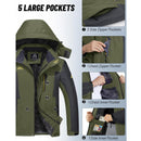 MAGCOMSEN Men's Winter Coats Water Resistant Snow Ski Jacket Fleece Lined Parka 4 Pockets