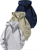 Men's Solid Zip Up Hoodie, Casual Loose Long Sleeve Hooded Sweatshirt for Daily Wear, Men's Clothes for All Seasons