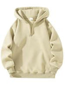 Men's Solid Zip Up Hoodie, Casual Loose Long Sleeve Hooded Sweatshirt for Daily Wear, Men's Clothes for All Seasons