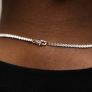 Micro Tennis Necklace in Yellow Gold - 2mm Width Jewelry for Men & Women 16" to 28" Lengths 18k Gold Plated Chain with CZ Stones