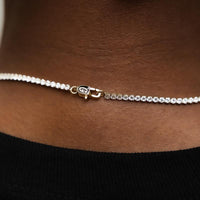 Micro Tennis Necklace in Yellow Gold - 2mm Width Jewelry for Men & Women 16" to 28" Lengths 18k Gold Plated Chain with CZ Stones