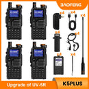 BAOFENG Radio K5PLUS 10W Max Power Long Range Handheld Ham Radio, Rechargeable Walkie Talkie Long Range Two Way GMRS Radio with NOAA Weather Alert Copy Frequency USB-C Charginng Emergency Survival Gear Audio