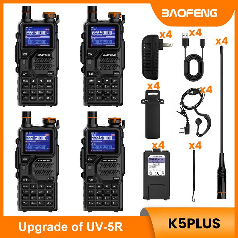 BAOFENG Radio K5PLUS 10W Max Power Long Range Handheld Ham Radio, Rechargeable Walkie Talkie Long Range Two Way GMRS Radio with NOAA Weather Alert Copy Frequency USB-C Charginng Emergency Survival Gear Audio