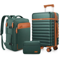 UKEIN Luggage Sets 3 Piece, Carry On Luggage 20 Inch With Spinner Wheels, PC Hardside School Luggage Set with TSA Lock, Durable Carry On Suitcase With Travel Backpack for Men Women TikTokShopBacktoSchool