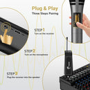TONOR TW320/TW630 Wireless Microphones with UHF Dual Karaoke Microphone System, 15 Adjustable Channels, Cordless Design & Rechargeable Receiver