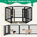 Dog Playpen 6/8/12/16 Panels Metal Pet Playpen, Outdoor Indoor Dog Exercise Barrier Fence, 24/32/40/47 inch