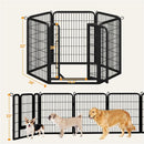 Dog Playpen 6/8/12/16 Panels Metal Pet Playpen, Outdoor Indoor Dog Exercise Barrier Fence, 24/32/40/47 inch