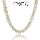 12MM Iced Out Chains for Men Tennis Necklaces-Mens Hip Hop Baguette Tennis Chains 16-24 Inches