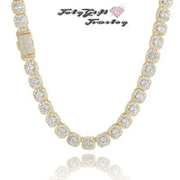 12MM Iced Out Chains for Men Tennis Necklaces-Mens Hip Hop Baguette Tennis Chains 16-24 Inches