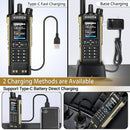 1/2PCS BAOFENG UV32 GPS Ham Radio Walkie Talkie 10W APP Programming Wireless Copy Frequency Rechargeable uv32 Multi Band 2500mAh UV-32 uv-32 Type-C AM FM NOAA Radio