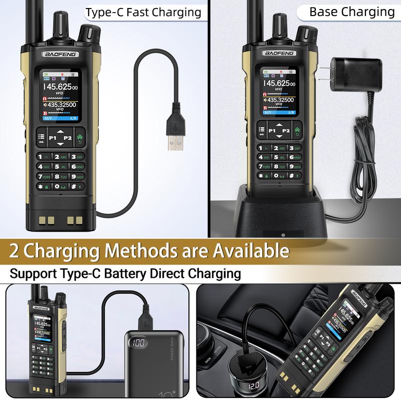 1/2PCS BAOFENG UV32 GPS Ham Radio Walkie Talkie 10W APP Programming Wireless Copy Frequency Rechargeable uv32 Multi Band 2500mAh UV-32 uv-32 Type-C AM FM NOAA Radio