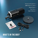 FIFINE AM8 XLR/USB Gaming Microphone for Podcast Recording, Dynamic RGB Mic with Quick Mute, headphone jack, Gain Knob, Volume Control, Desktop Mic for PC Gamer, XLR mic for audio interface mixer, for smartphone