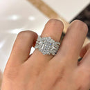 Maxine Vintage 3.0ct Radiant Cut Insert Engagement Ring Set,Bridal Ring Set,5A Cubic Zirconia Women's Ring Jewelry,Wedding Ring Set for Daily,Travel,Proposal,Birthday,Anniversary