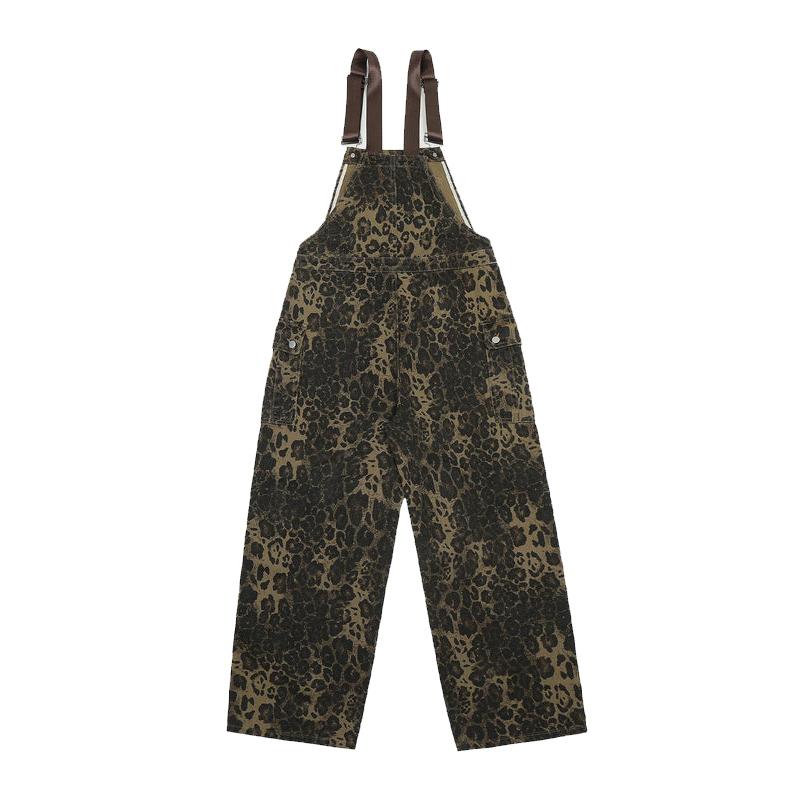 AELFRIC EDEN Women's Leopard Print Overalls Casual Suits Trendy Unique Sleeveless Strap Cotton Jumpsuit for Summer