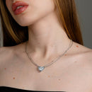 D-POW Heart Pendant Necklace - 925 Sterling Silver with Platinum Plating, 18" Chain, 0.6" Pendant, Valentine’s Day Gift, Hypoallergenic & Tarnish-Resistant