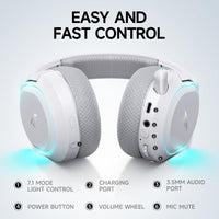 Picun G2 Gaming Headset Version 5.3 7.1 Surround Sound 5ms Low Latency ENC Microphone for PC PS4 PS5 for PC Laptop