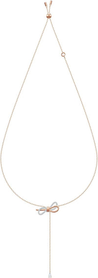 Swarovski Lifelong Bow Necklace and Bracelet Jewelry Collection, Clear Crystals, Rhodium Finish