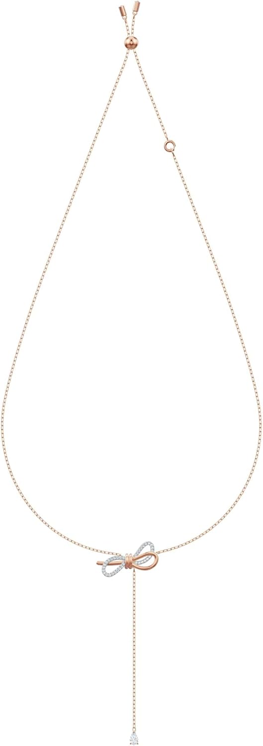 Swarovski Lifelong Bow Necklace and Bracelet Jewelry Collection, Clear Crystals, Rhodium Finish