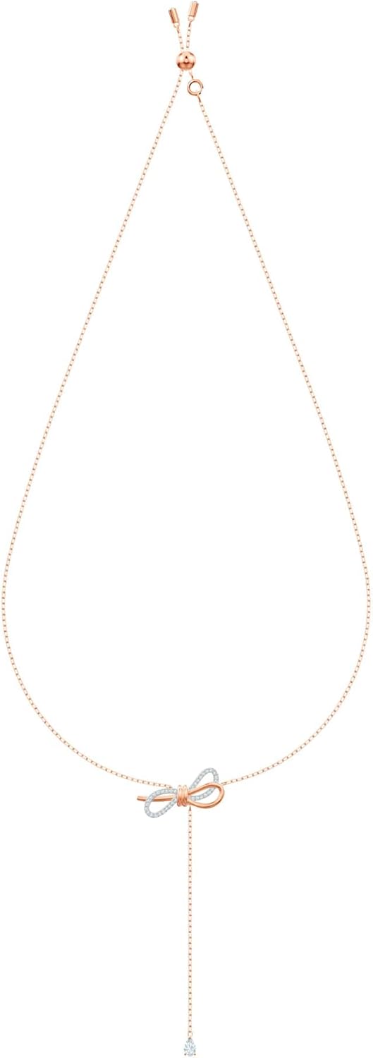 Swarovski Lifelong Bow Necklace and Bracelet Jewelry Collection, Clear Crystals, Rhodium Finish