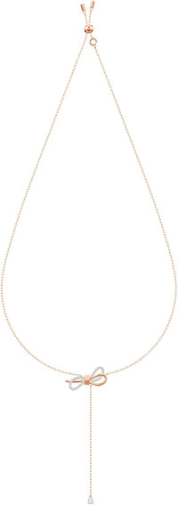 Swarovski Lifelong Bow Necklace and Bracelet Jewelry Collection, Clear Crystals, Rhodium Finish