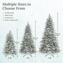 【Led Light】Yaheetech Pre-lit Artificial Christmas Tree with Incandescent Warm White Lights, Snow Flocked Full Prelighted Xmas Tree Foldable Stand Decor Decoration Ornaments