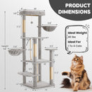 WeCharmer Cat Tree / Tower for Indoor with Green Leaves, Cat Condo Cozy Plush House with Hang Ball,  Pet Furniture with Scratching Posts cat  tree