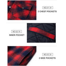 MAGCOMSEN Men's Flannel Shirt Jacket with Hood Quilted Lined Long Sleeve Plaid Hooded Jacket Button Down Spring Winter Warm Coat
