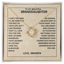 To My Beautiful Granddaughter - Always Be Brave And Be Strong - Love Knot Necklaces
