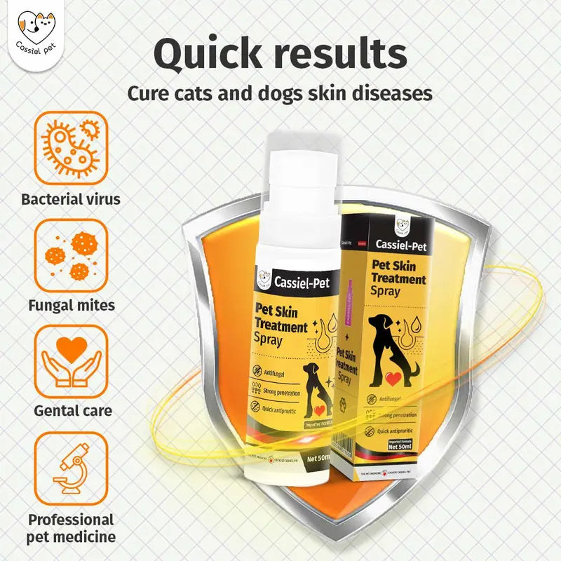 Cassiel Pet-Pet Skin Sprays for Dogs & Cats - Nature Soothing Spray for Clean and Soft Skin, Reduces Itchy Scratching