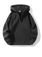 Men's Solid Zip Up Hoodie, Casual Loose Long Sleeve Hooded Sweatshirt for Daily Wear, Men's Clothes for All Seasons