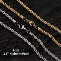 [Buy One Get Free Necklace] Delzzad Hip Hop Large Letter Zirconia Alphbet Pendant Birthday Anniversary Mother's Day Gifts for Men Women
