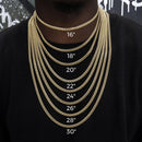 GLD Micro Tennis Necklace in 14k White Gold - Gold Plated, CZ Diamond Stones, Chain Lengths 16-28"