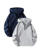 Men's Solid Zip Up Hoodie, Casual Loose Long Sleeve Hooded Sweatshirt for Daily Wear, Men's Clothes for All Seasons